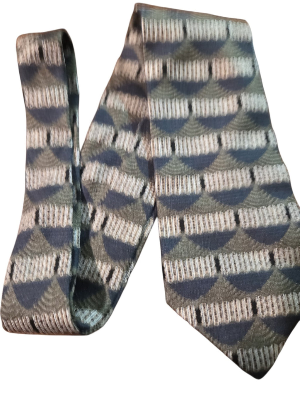 The Arrow Company Men's Necktie Tie Silk Made in USA Red Blue Gray Geometric