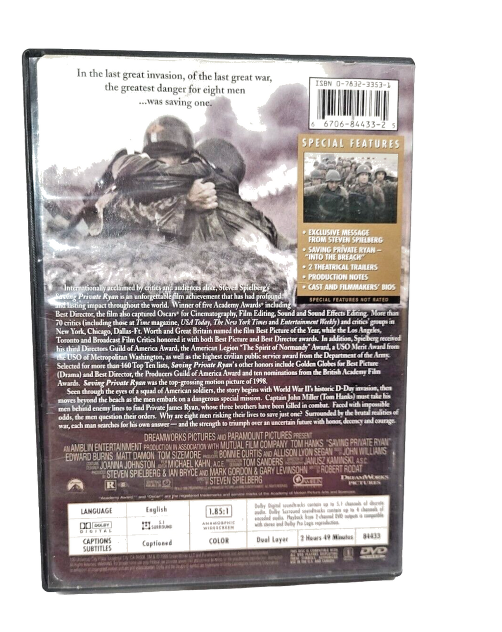 Saving Private Ryan (Single-Disc Special Limited Edition) - DVD - VERY GOOD