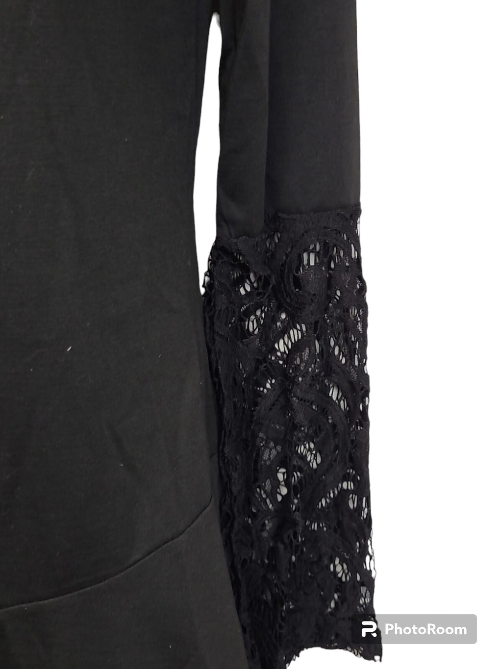 Ladies Pretty  Design Pull Over Dress Top Black Size Large