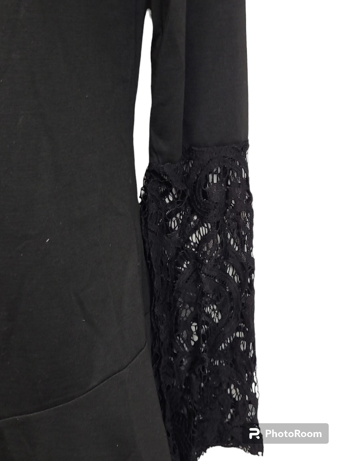 Ladies Pretty  Design Pull Over Dress Top Black Size Large