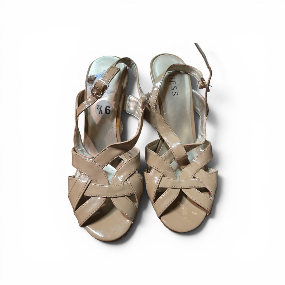 Guess Cork Wedge Heel  Nude, Beige, Women's   Buckle Strap Open Toe Shoe  9.5