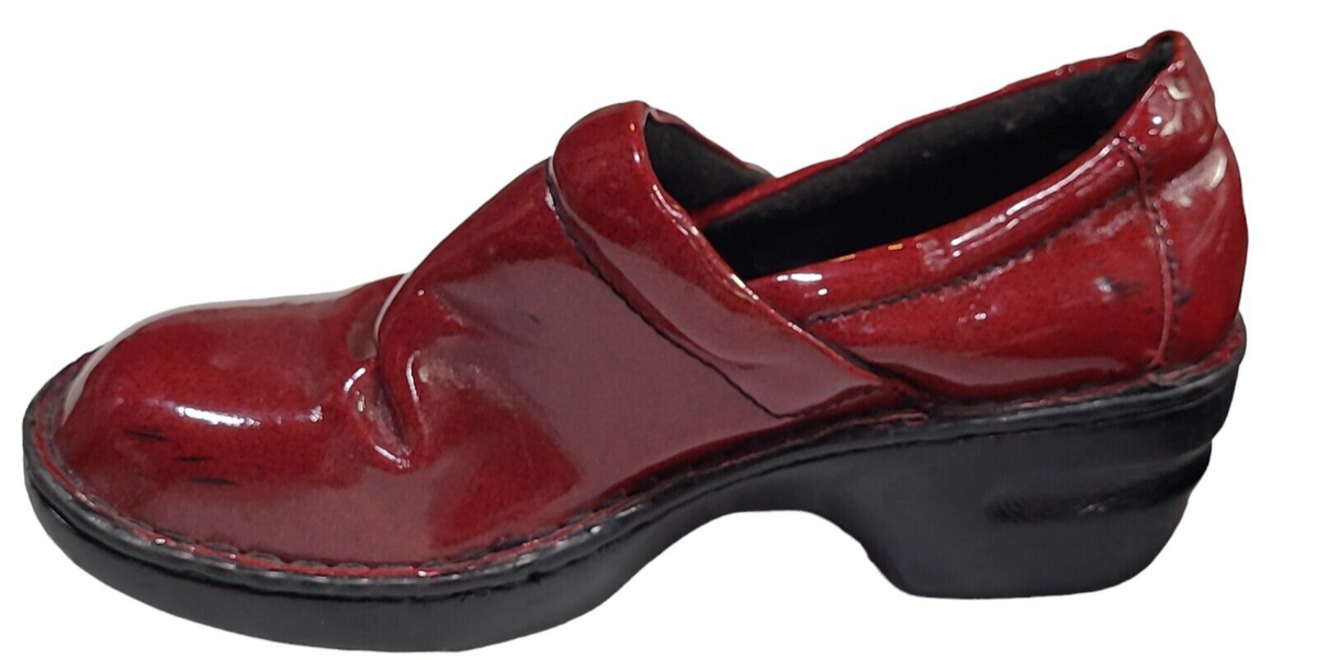 B.O.C. Cherry Red Soft Leather Clogs/Mules Women’s Size 6
