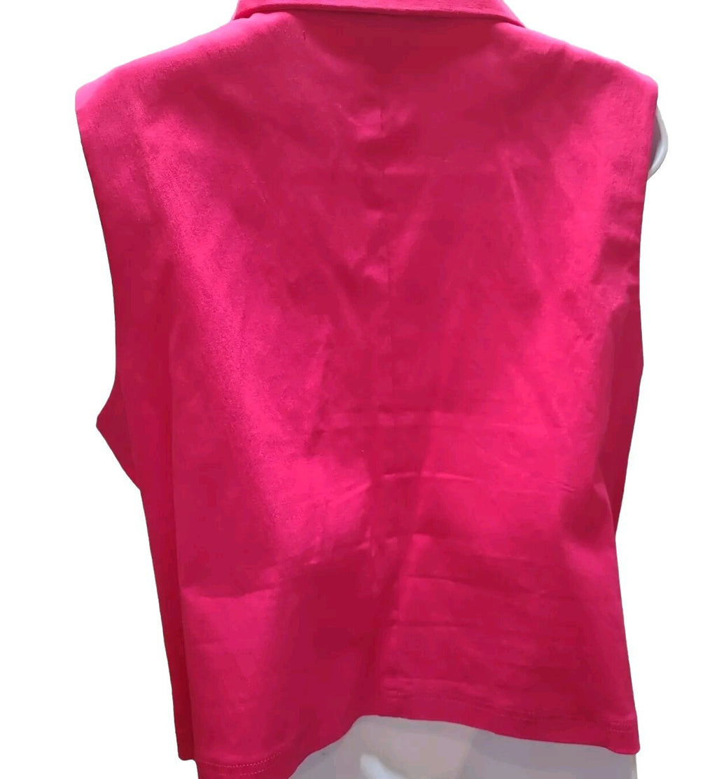 Attyre Women's Pink Vest  Full Zip Sleeveless Size Small