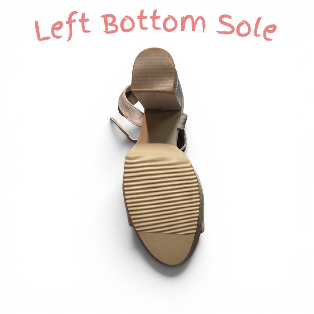 Madden Girl Beige Neutral Womens Block Heel Ankle Strap Platform Heels Size 6.5
