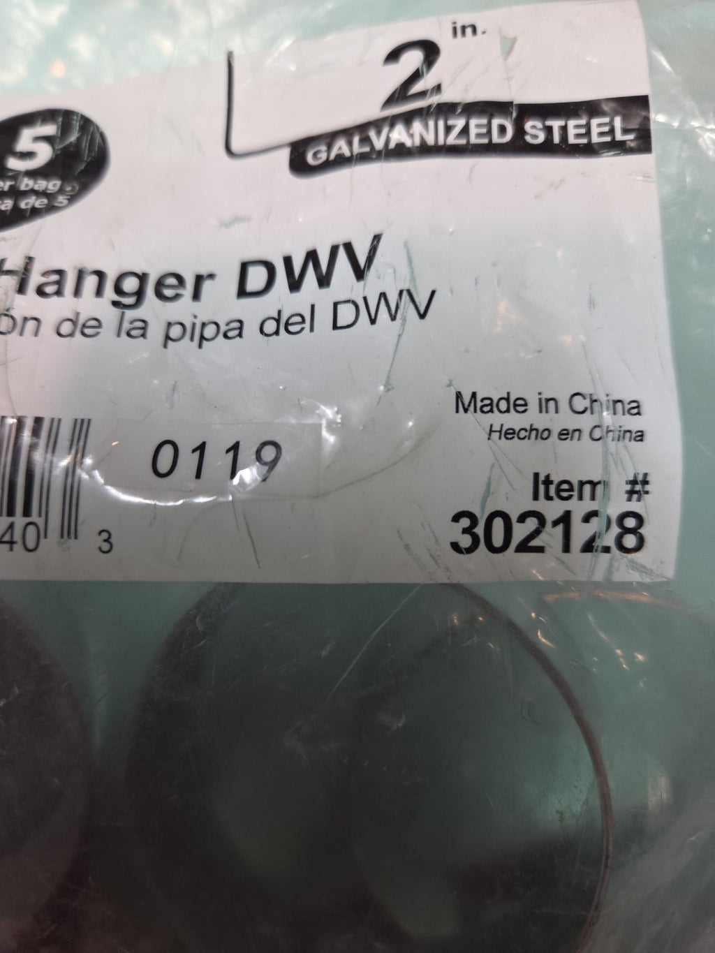 2''  galvanized steel-DWV Pipe Hanger Contractor 5 Pack