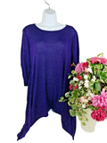 Lbisse Women's Tunic size M,  Purple / with woven sparkle texture
