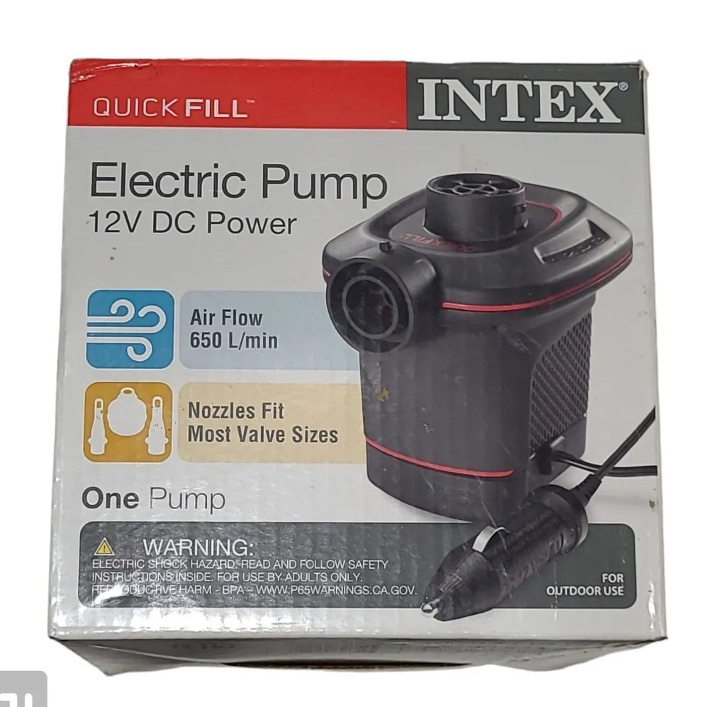 Intex Quick Fill DC Electric Air Pump 12V Car Plug Max Air Flow Inflator