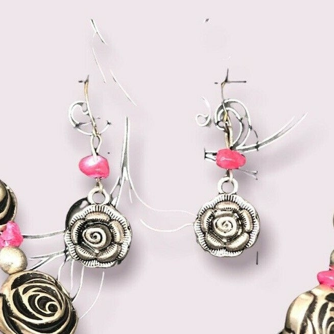 P & G Collection Antique Rose Matching Jewelry 3pc
