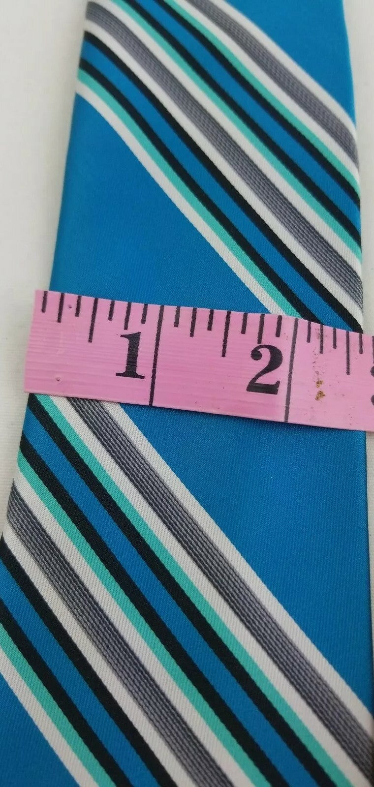Madison Mens Neck Tie Turquoise Striped Tie