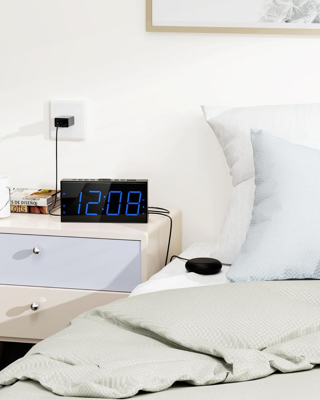 Roxicosly Loud Alarm Clock with Bed Shaker, Vibrating Alarm Clock for Heavy Slee