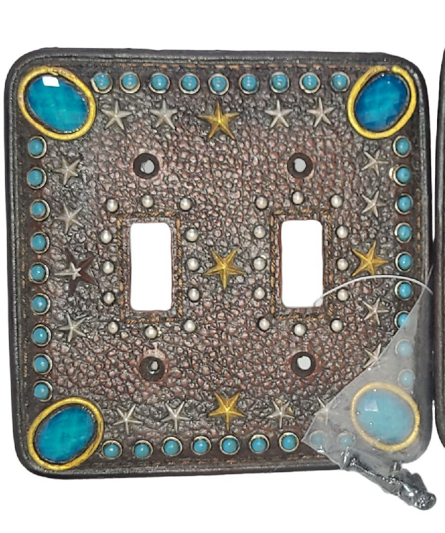 Embellished Leather Toggle Switch & Outlet Coordinating Set Covers