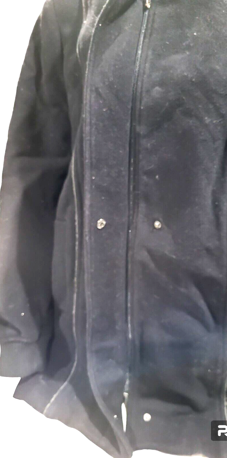 Liz Claiborne  Womens L Black Polyester Blend Dual Close Peacoat