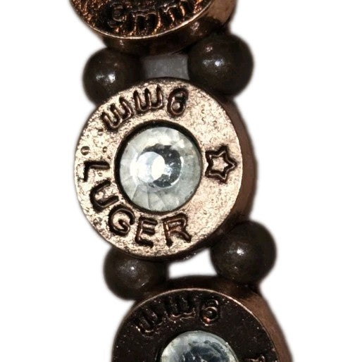 Fashion Jewelry Jeweled Bullet Head 99M Luger  Bracelet