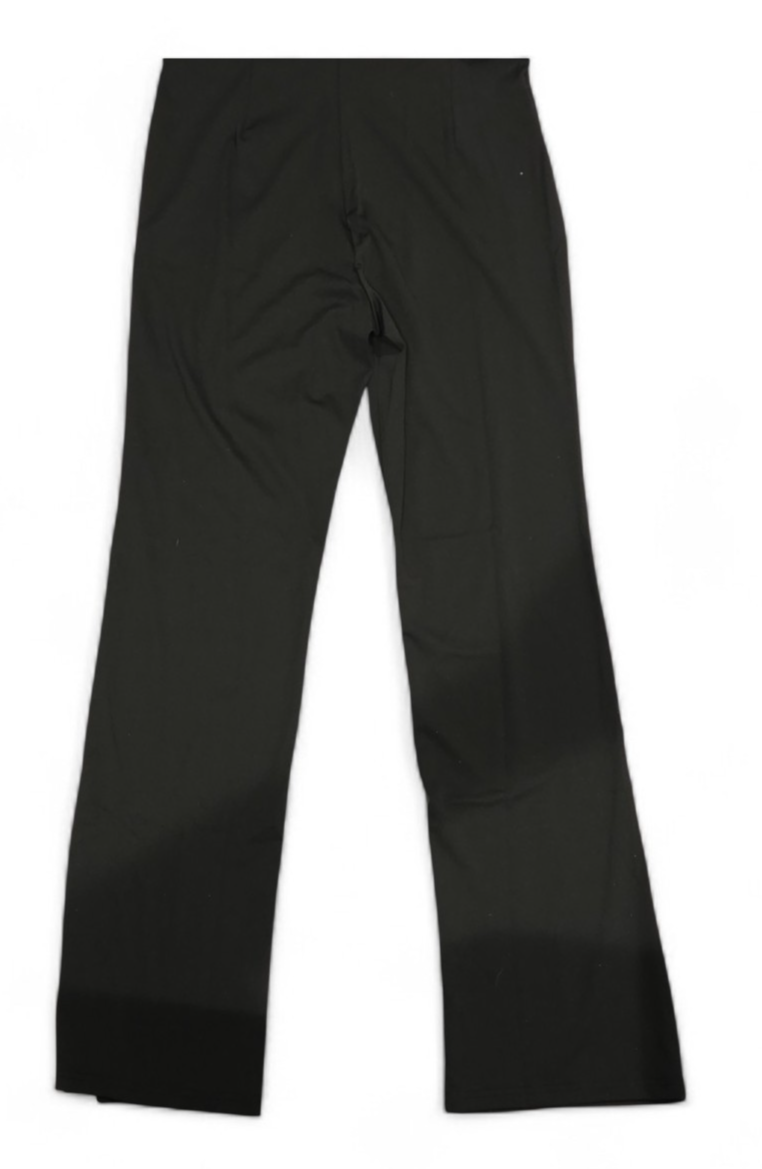 Ladies Casual Black Slacks with Front button Decor Size L