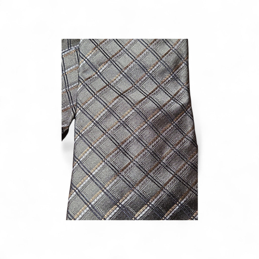 Geoffrey Beene Olive Green, Black, Gold, & White Men's Tie