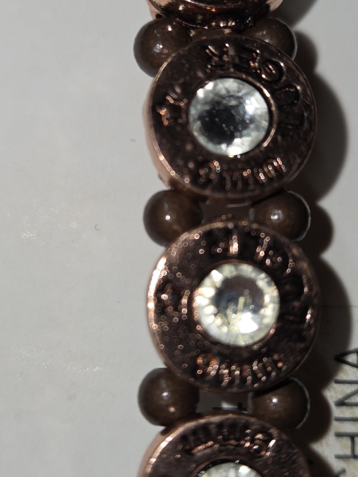 Fashion Jewelry Jeweled Bullet Head 99M Luger  Bracelet