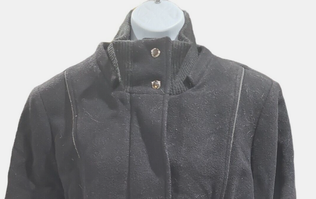 Liz Claiborne  Womens L Black Polyester Blend Dual Close Peacoat