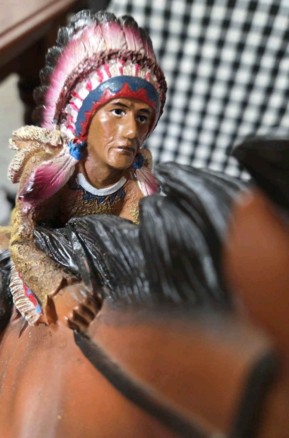 DWK Corporation Indian And Horse Running Figurine 2015