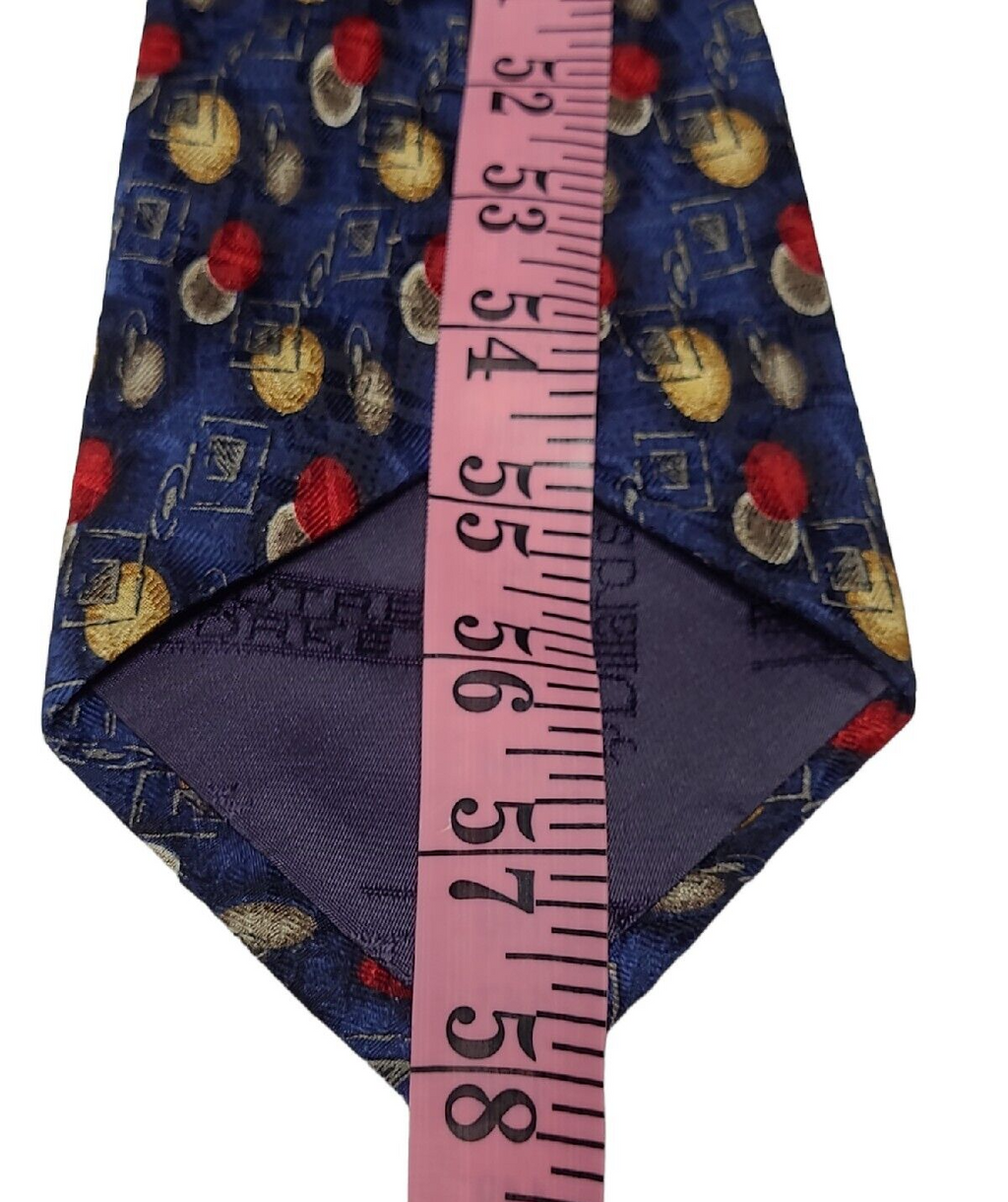 Roundtree & Yorke Classic Men's Silk Hand made Neck Tie Blue, Red, and yellow