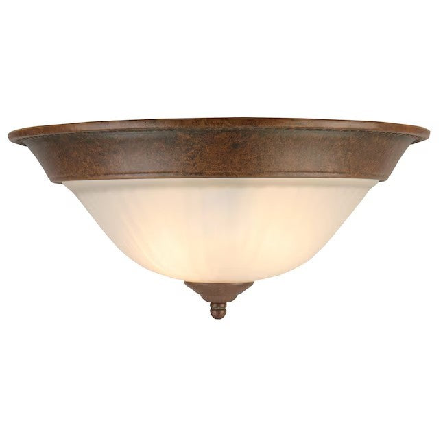 allen + roth 2-Light 13-in Antique Brown Flush Mount Light UPC 725916100728