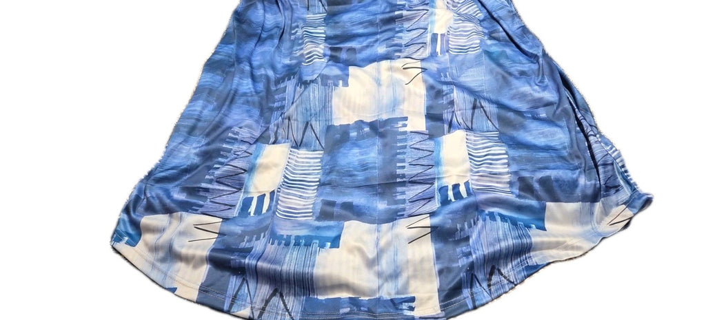 Color Block Dress Womens Small Blue White Casual Shift Sleeveless scoop neck 4XL