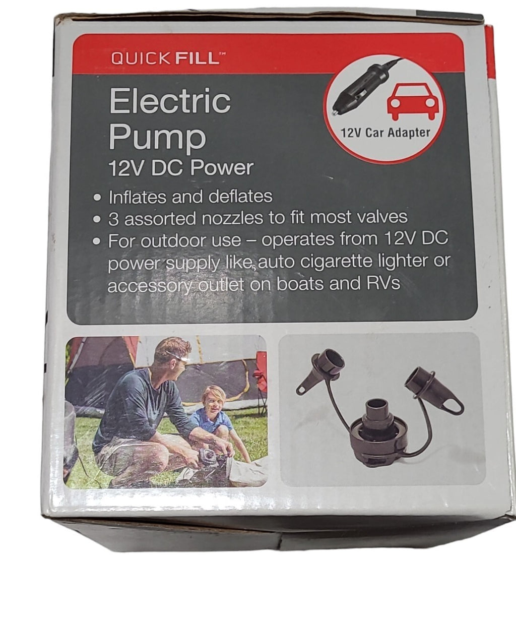 Intex Quick Fill DC Electric Air Pump 12V Car Plug Max Air Flow Inflator
