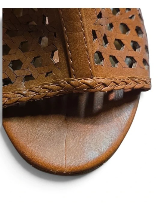 Report Women’s Peep Toe Zip-Up Woven Cutout Booties – Size 7.5 – Taupe/Tan