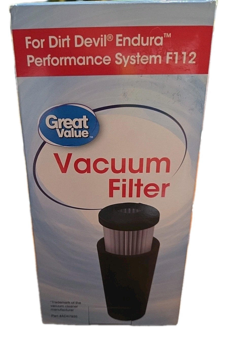 Great Value Vacuum Filter 529925 For Dirt Devil Endura F112 New