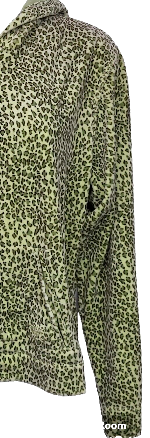 VINTAGE Oleg Cassini Yellow & Green Sport Jacket L Animal  Print