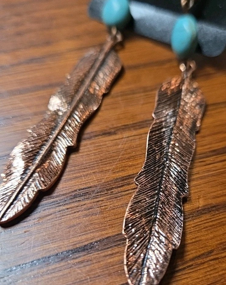 Boho Dangle Earrings Turquoise & Gold Tone, Fashion  Jewelry