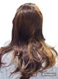 Long Wave Wigs Women Brown Mixed Color Heat Resistant Hair Synthetic Wig 16in