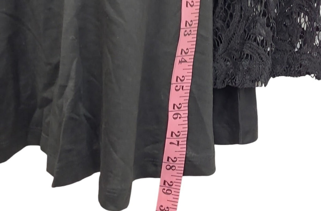 Ladies Pretty  Design Pull Over Dress Top Black Size Large