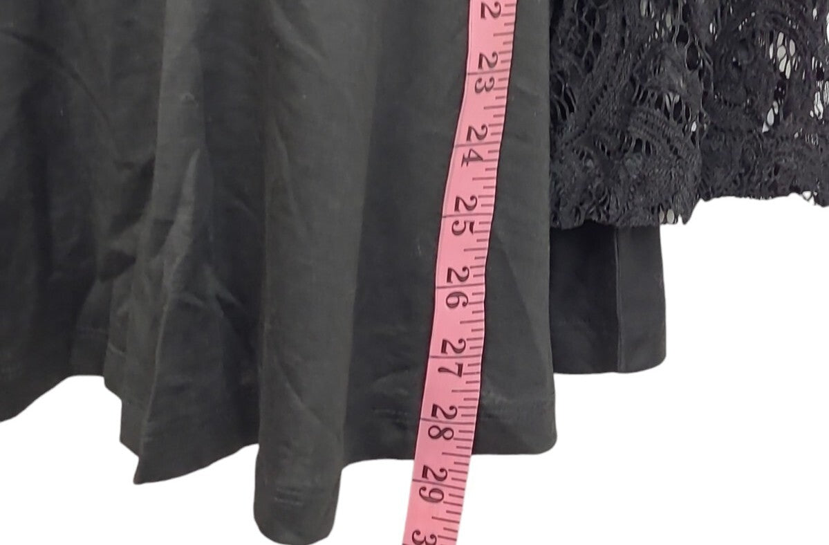 Ladies Pretty  Design Pull Over Dress Top Black Size Large