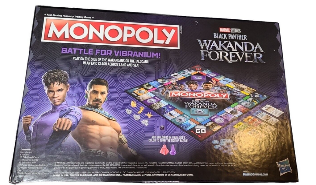 Monopoly: Marvel Studios' Black Panther: Wakanda Forever Edition Board Game- NEW