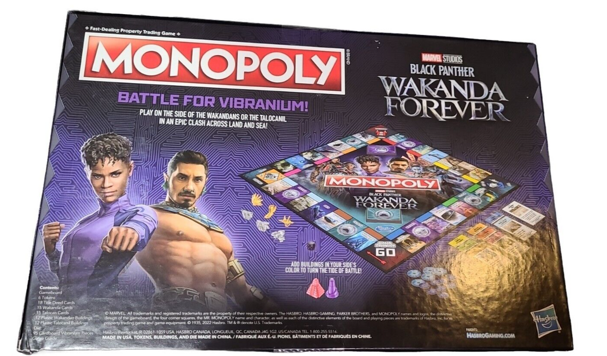 Monopoly: Marvel Studios' Black Panther: Wakanda Forever Edition Board Game- NEW