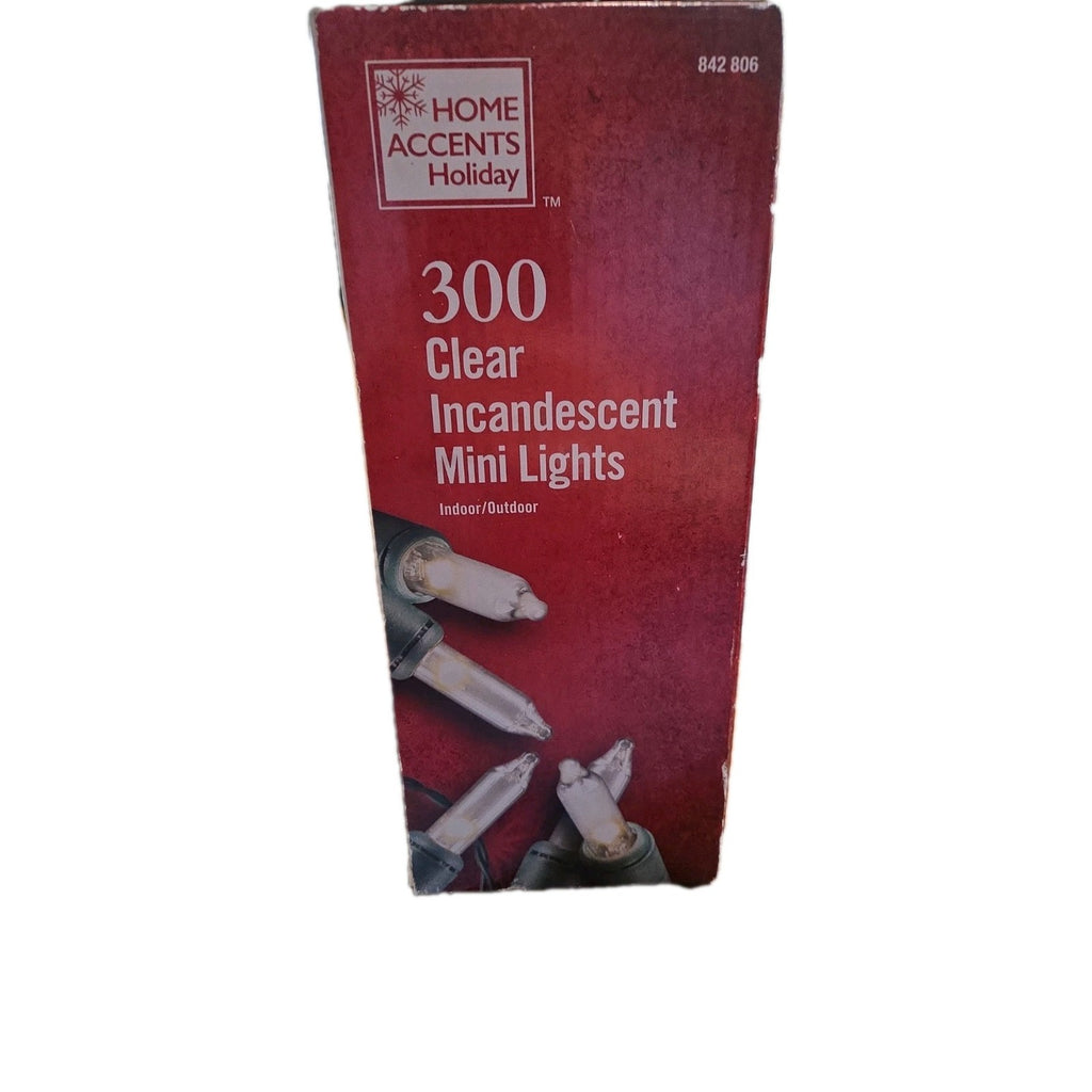 Home Accents Holiday 300L Clear Incandescent Mini Lights Christmas