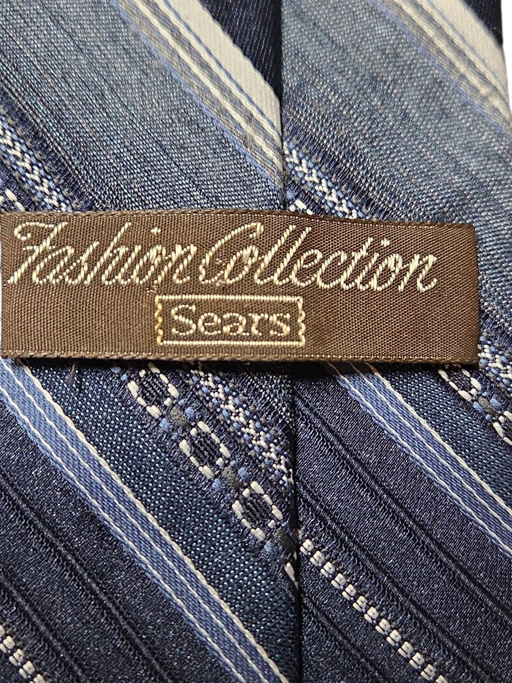 Vintage Fashion Collection Sears Men's Tie  Blue Striped
