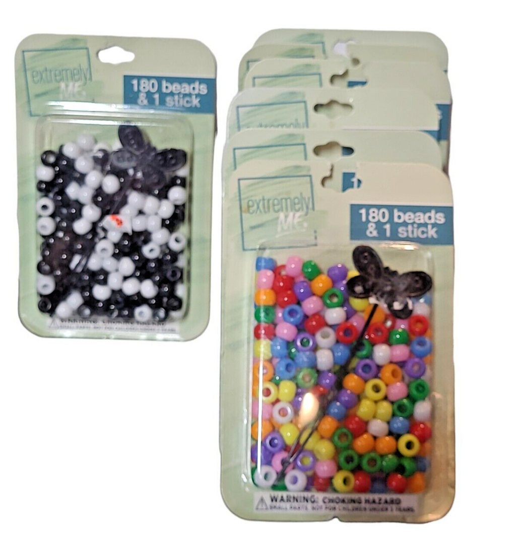 Lot 7  Of Crafting Assorted Beads  180 CT With 1 Stick