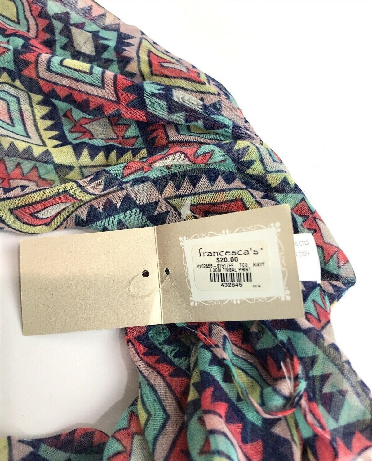 New with Tags. Francesca's bright colored cowl neck lightweight scarf.