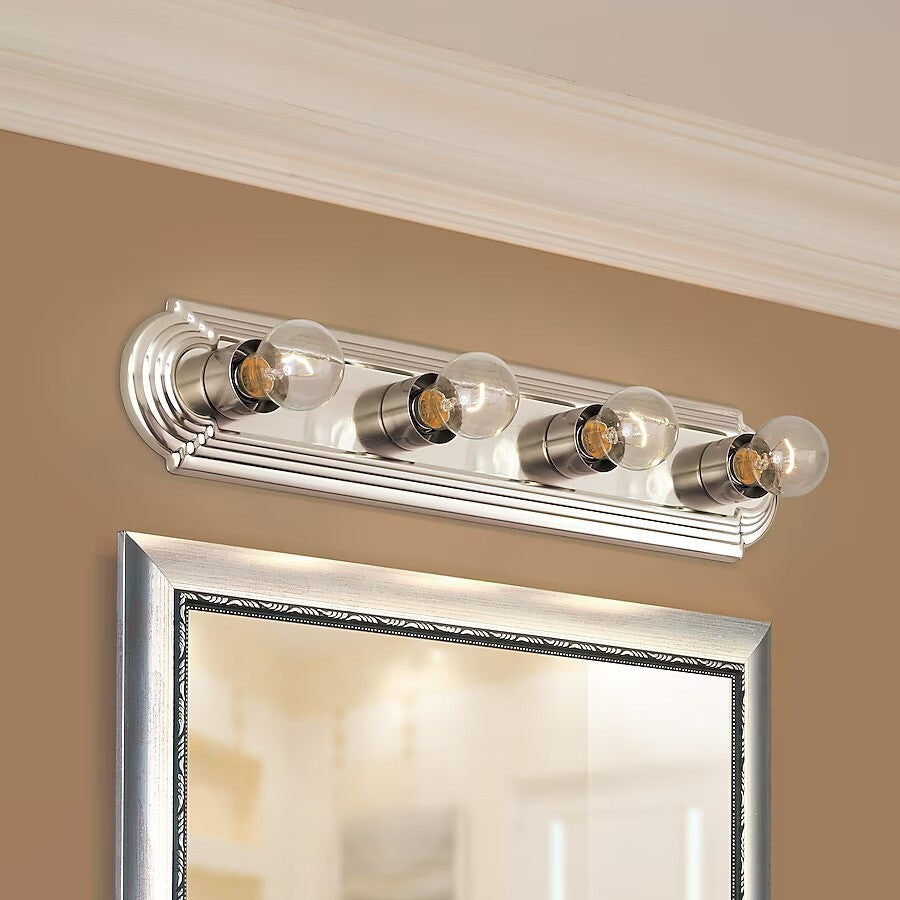 Project Source 4.72-in 4-Light Brushed Nickel LED Vanity Light Bar