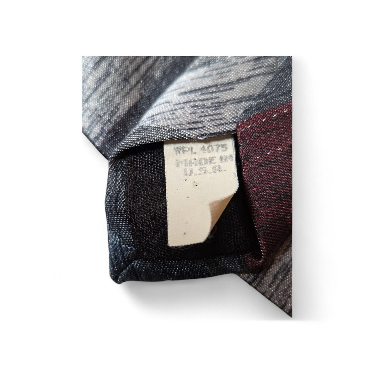 VINTAGE Oscar De La Renta Silk Tie Burgundy, Blue, Gray Abstract Tie
