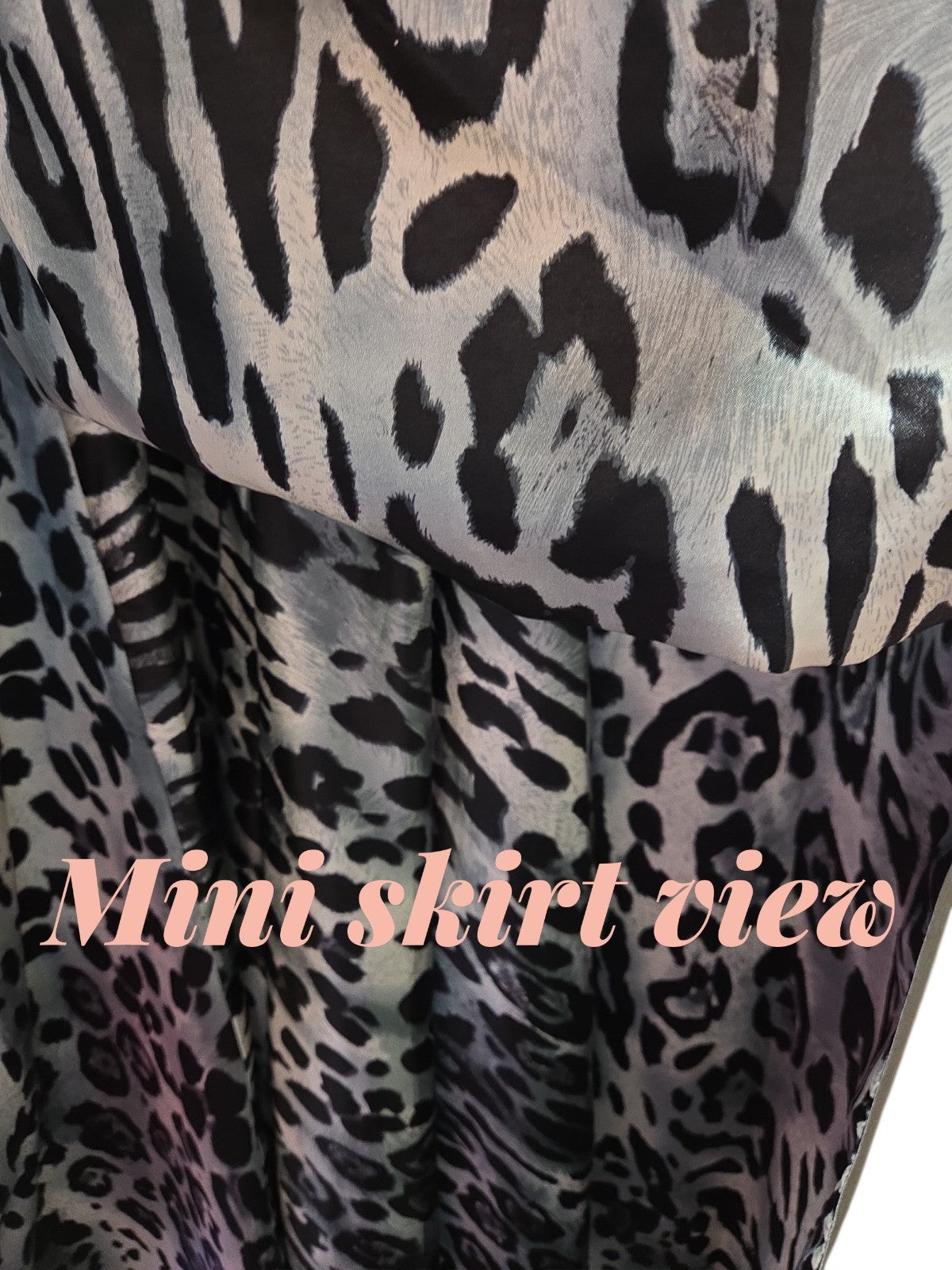 Embellishend Satin Animal Print Short/long Dress Size Small