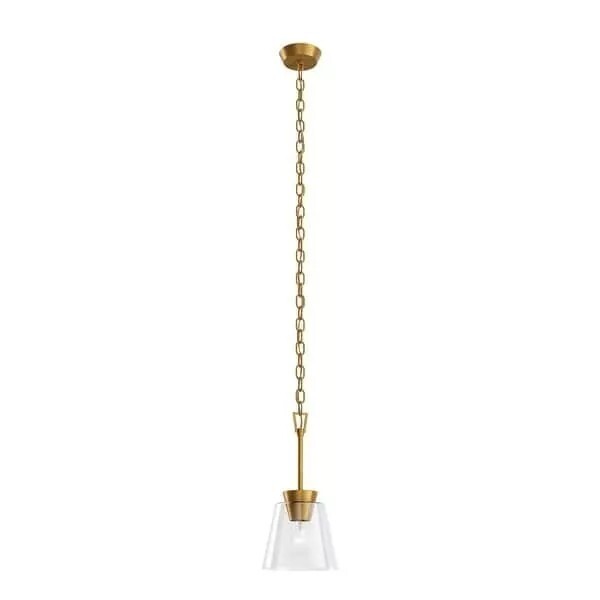 Kichler Zandi Classic Gold Modern Clear Glass Cylinder Mini Pendant Light