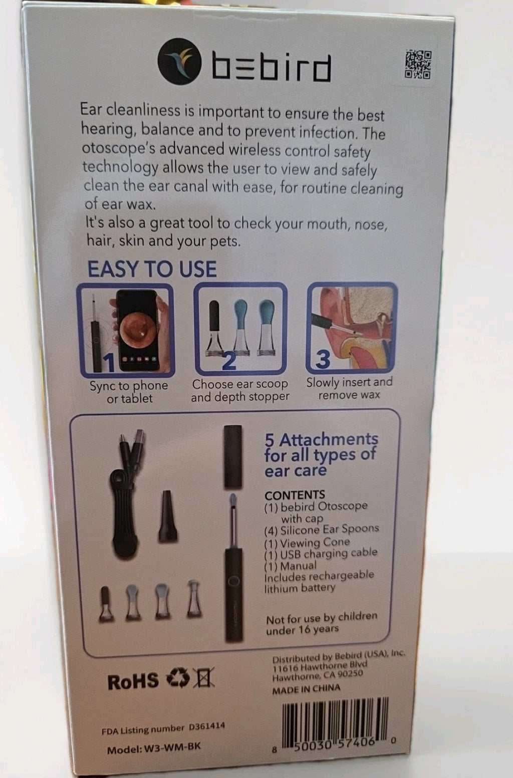 Bebird EAR WAX REMOVAL SYSTEM / OTOSCOPE  VIEW & CLEAN EAR CANAL Wireless Camera