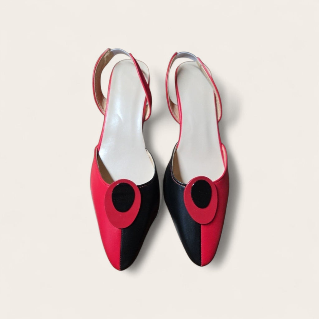 NEW!   Red and Black Pointed Toe Women’s High Heels Slip On Size 8.5