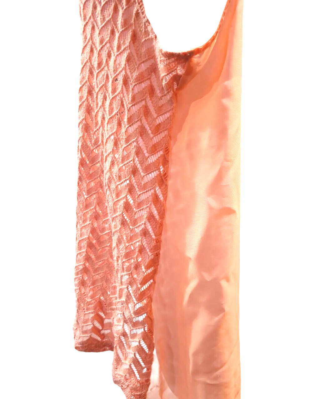 Daytrip Buckle Womens Top Sleeveless Peach Orange Sheer Polyester Large