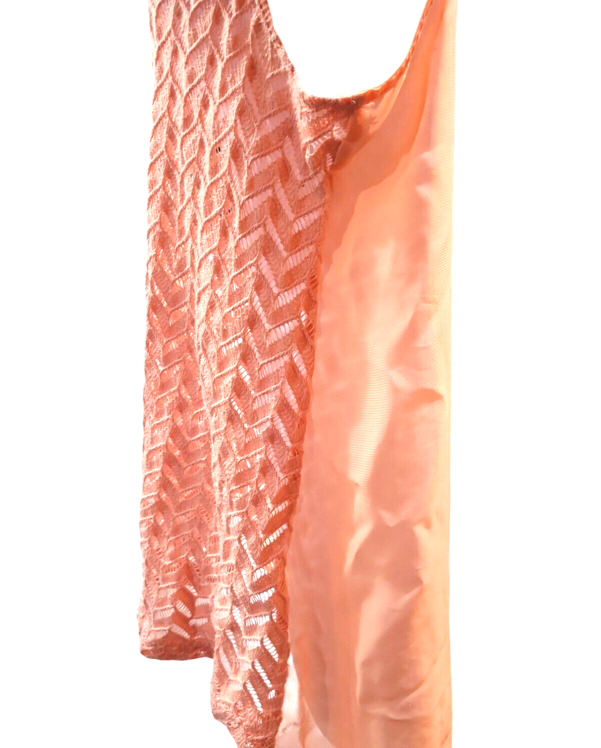 Daytrip Buckle Womens Top Sleeveless Peach Orange Sheer Polyester Large