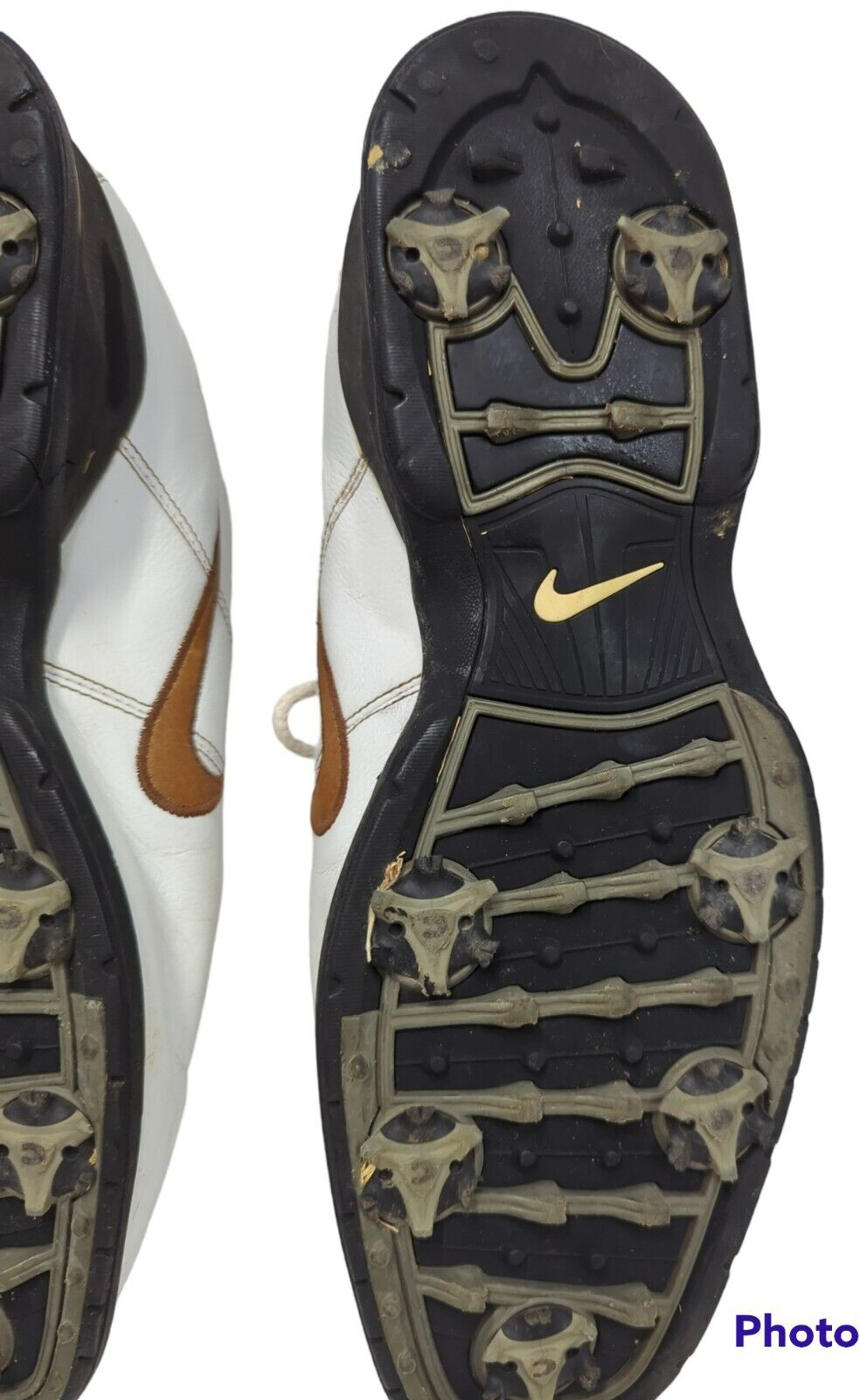 Nike Men's Durasport III  White Golf Cleats Shoes Sneakers