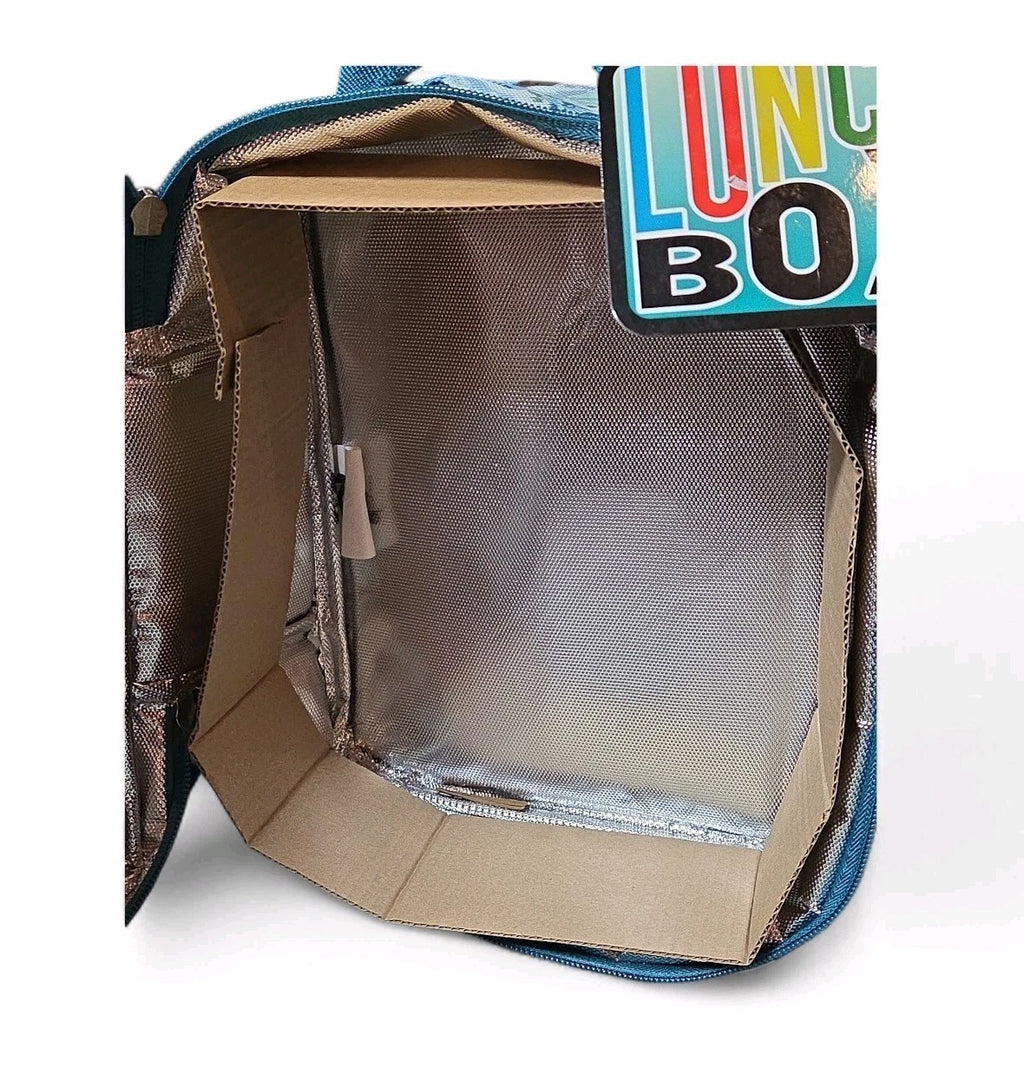 Unisex Blue / Teal Psychedelic Shark Themed Insulated Lunch Tote Box