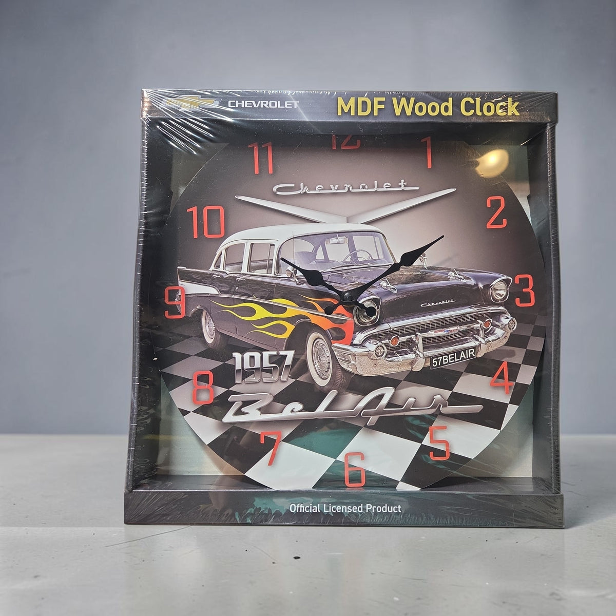Chevrolet 1957 BelAir General Motors MDF 13" Wood Clock Officially Licensed NIB